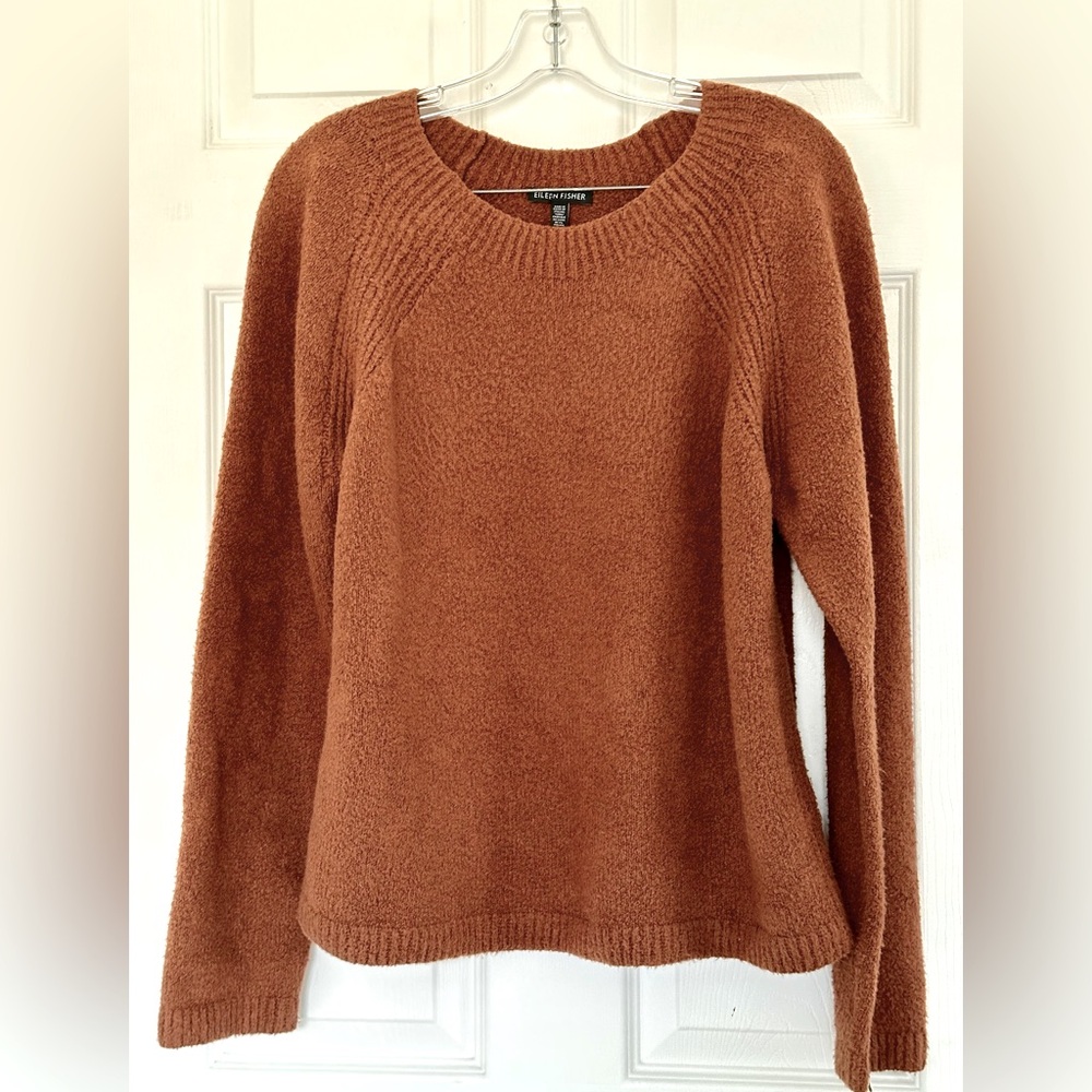 Eileen Fisher | Cabincore Deep Orange Cotton Sweater Medium